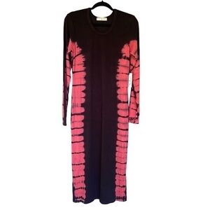 Electric & Rose Long Sleeve Black and Pink Dress